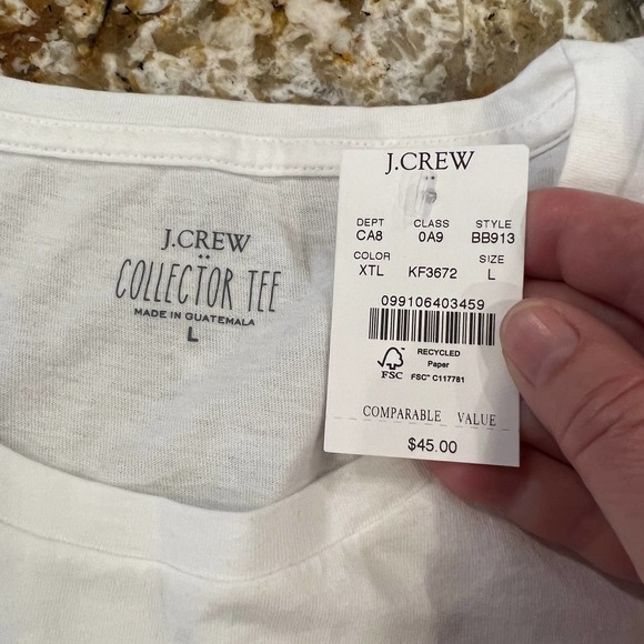NWT J. Crew White W/Christmas Tree Lights Graphic Tee - Picture 7 of 10